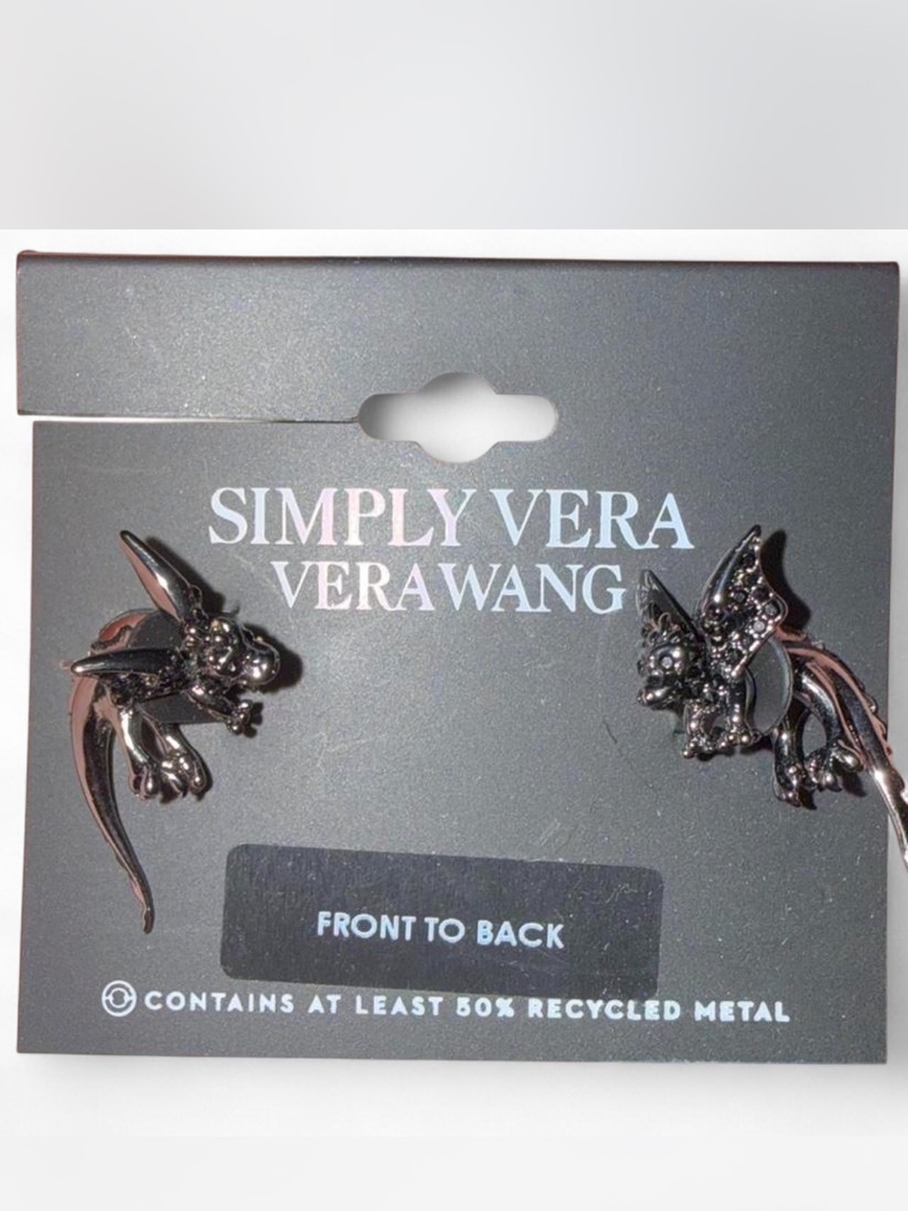 Simply Vera Vera Wang Black Crystal Dragonfly Ear Jackets